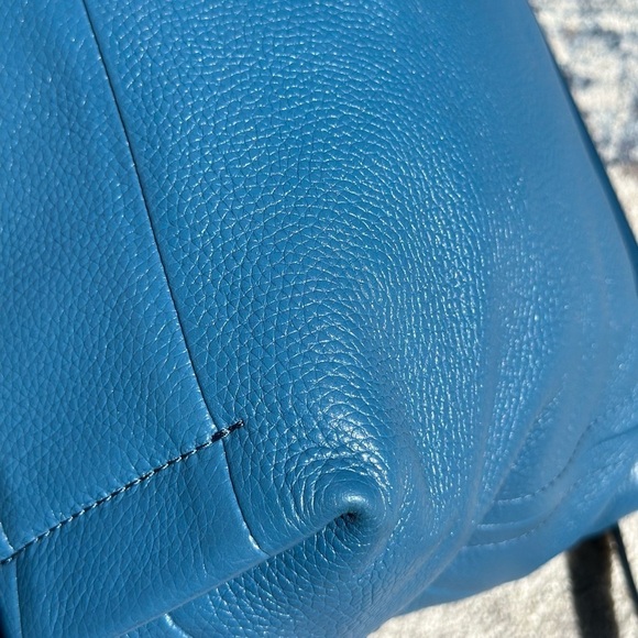 Michael Kors Blue Satchel Leather Purse - Picture 8 of 13